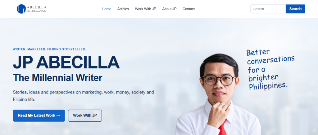 JP Abecilla - The Millennial Writer Website